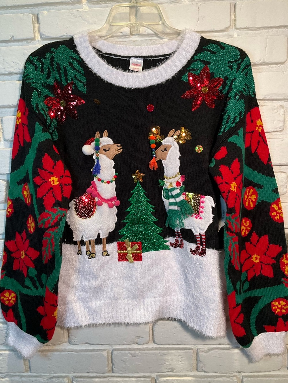 Ugly Christmas Sweater Llama Themed L 12/14 NWT